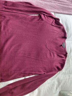 Banana Republic Women's V-Neck Sweater in Berry Plum